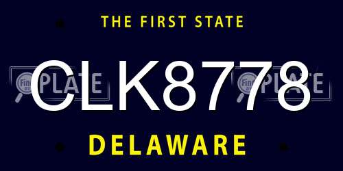 CLK8778 Delaware License Plate