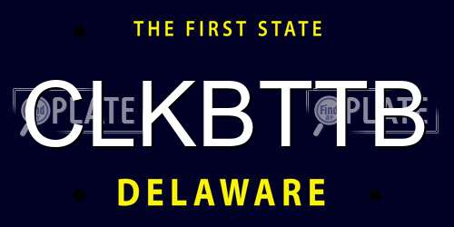 CLKBTTB Delaware License Plate