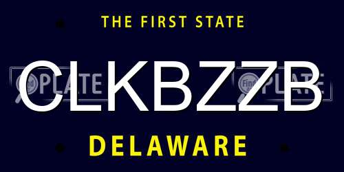 CLKBZZB Delaware License Plate