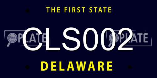CLS002 Delaware License Plate