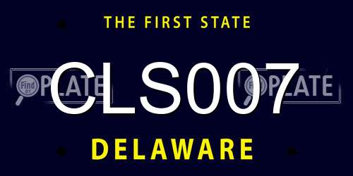 CLS007 Delaware License Plate
