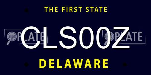 CLS00Z Delaware License Plate