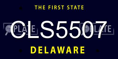 CLS5507 Delaware License Plate