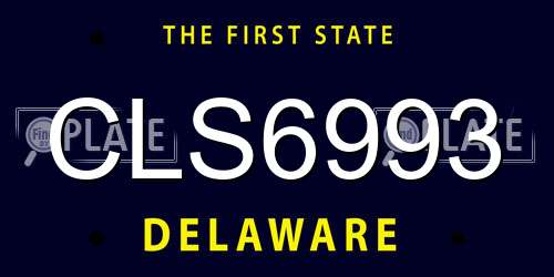 CLS6993 Delaware License Plate