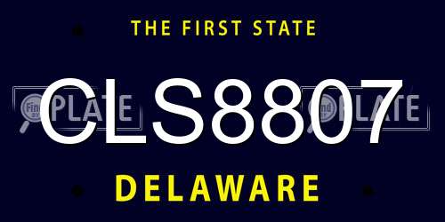 CLS8807 Delaware License Plate