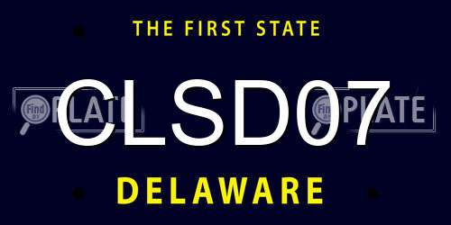 CLSD07 Delaware License Plate