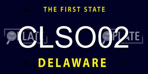 CLSO02 Delaware License Plate