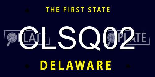 CLSQ02 Delaware License Plate
