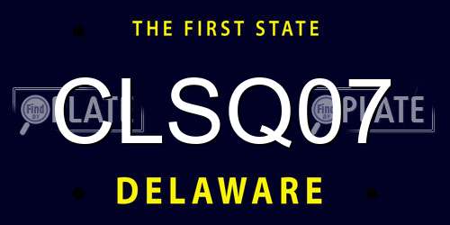 CLSQ07 Delaware License Plate