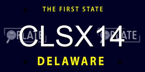 CLSX14 Delaware License Plate