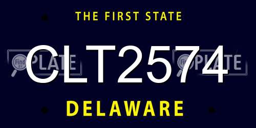 CLT2574 Delaware License Plate