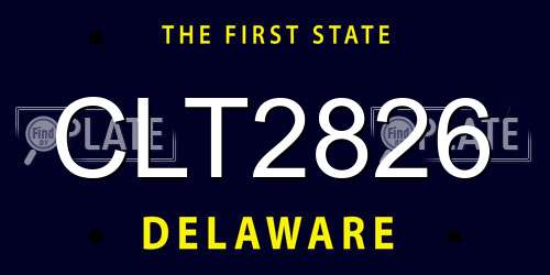 CLT2826 Delaware License Plate