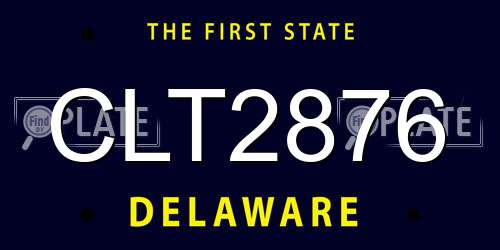 CLT2876 Delaware License Plate