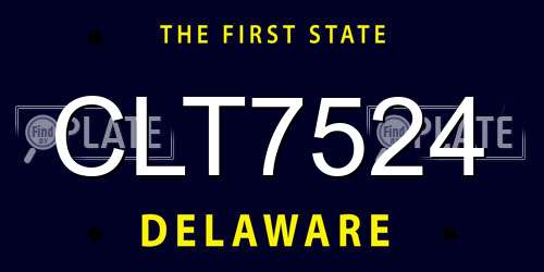 CLT7524 Delaware License Plate
