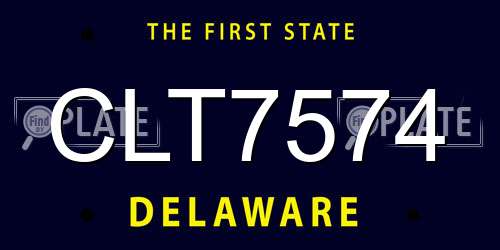 CLT7574 Delaware License Plate