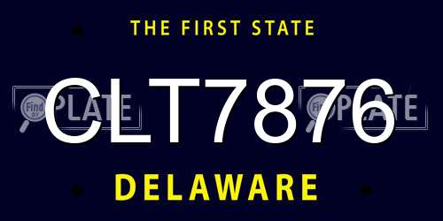 CLT7876 Delaware License Plate