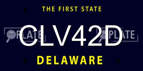 CLV42D Delaware License Plate