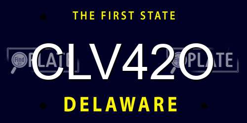 CLV42O Delaware License Plate