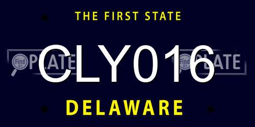 CLY016 Delaware License Plate