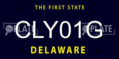 CLY01G Delaware License Plate