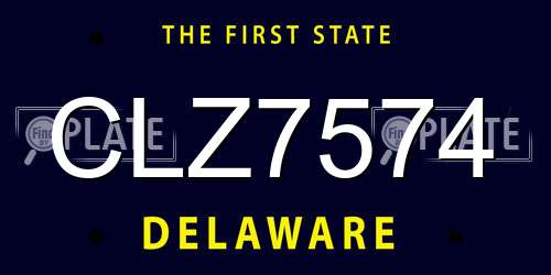 CLZ7574 Delaware License Plate