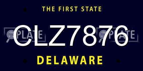 CLZ7876 Delaware License Plate