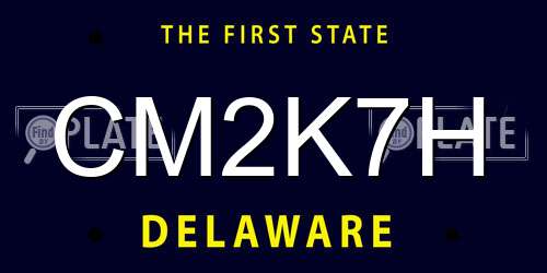 CM2K7H Delaware License Plate