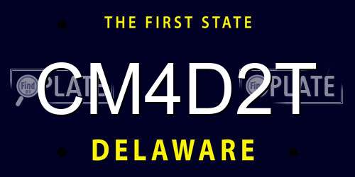 CM4D2T Delaware License Plate