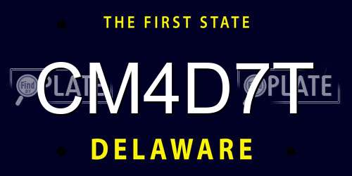 CM4D7T Delaware License Plate
