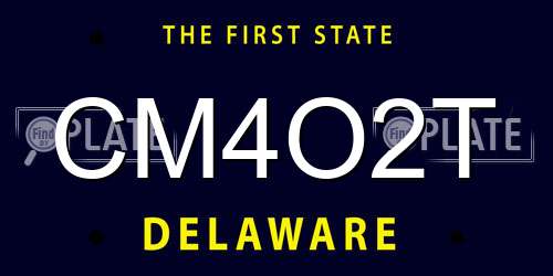 CM4O2T Delaware License Plate