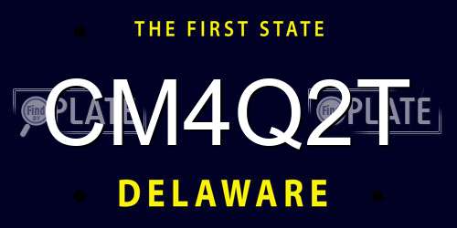 CM4Q2T Delaware License Plate
