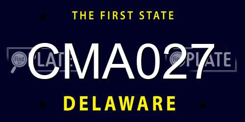 CMA027 Delaware License Plate