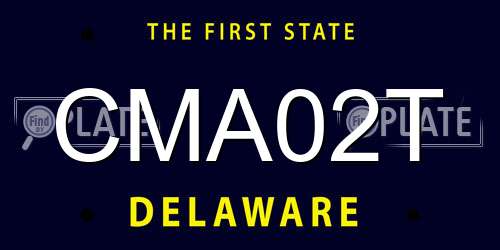 CMA02T Delaware License Plate