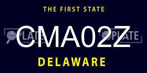 CMA02Z Delaware License Plate