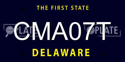 CMA07T Delaware License Plate