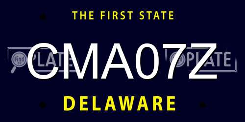 CMA07Z Delaware License Plate