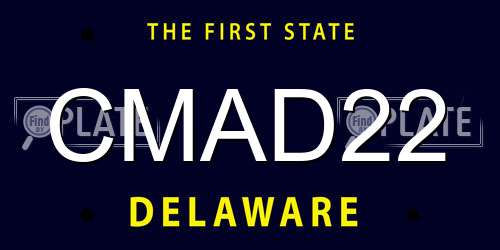 CMAD22 Delaware License Plate