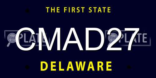 CMAD27 Delaware License Plate