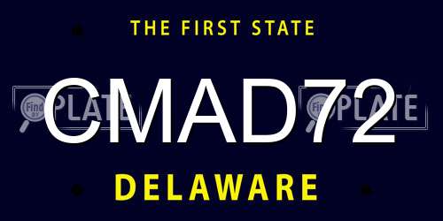 CMAD72 Delaware License Plate