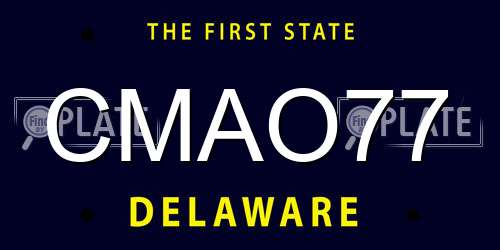 CMAO77 Delaware License Plate
