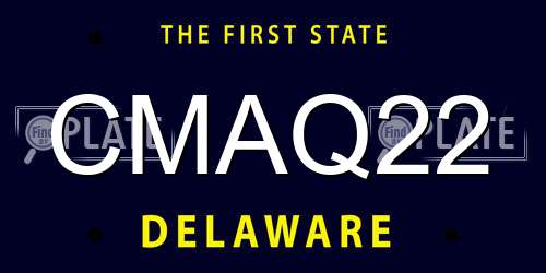 CMAQ22 Delaware License Plate