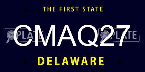 CMAQ27 Delaware License Plate
