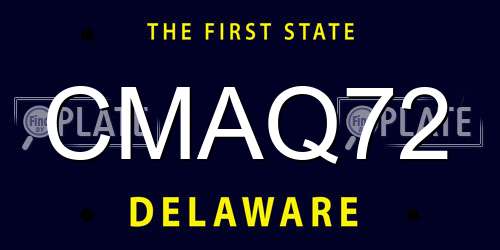 CMAQ72 Delaware License Plate