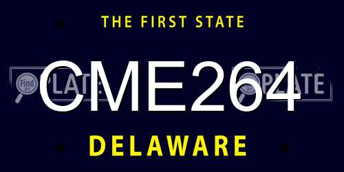 CME264 Delaware License Plate