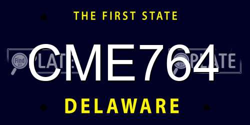 CME764 Delaware License Plate