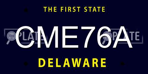 CME76A Delaware License Plate