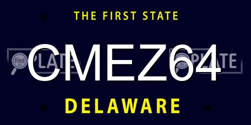 CMEZ64 Delaware License Plate