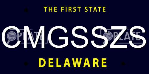 CMGSSZS Delaware License Plate