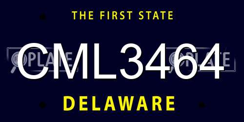 CML3464 Delaware License Plate