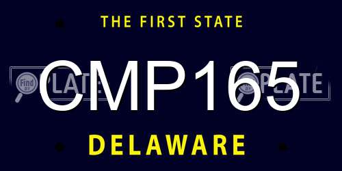 CMP165 Delaware License Plate